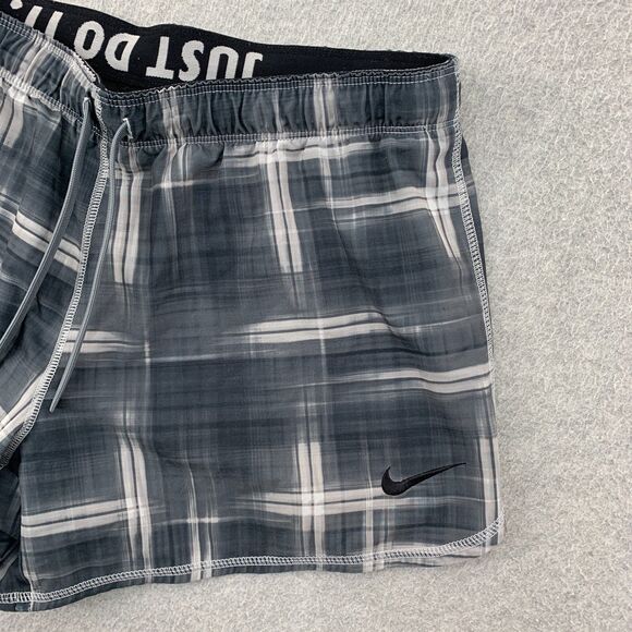 Nike Tempo Brief Lined Running Shorts Medium Plaid Dri-Fit Breathable Workout - Picture 2 of 16